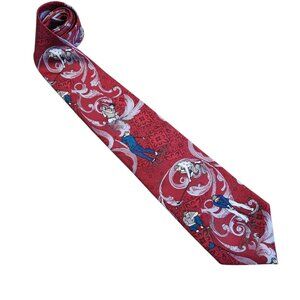 MARK ALEXANDER Golf Neck Tie 100% Silk Made In‎ USA Golfers Vintage Red EUC